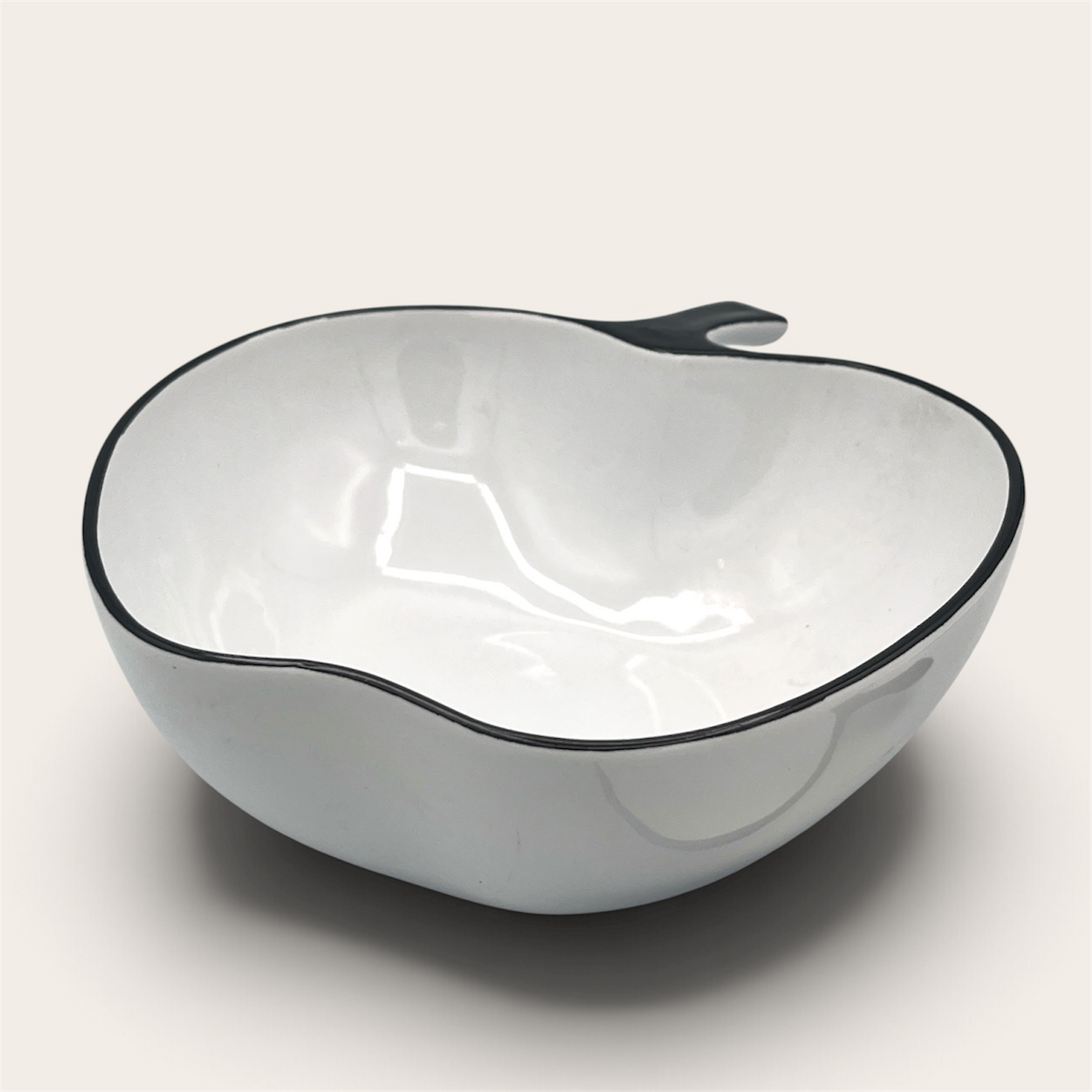 Apple-Shaped Ceramic Bowl & Plate Set