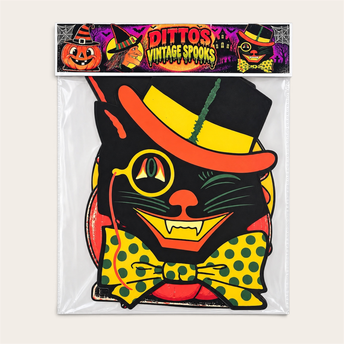 Retro Throwback Halloween Die-Cut Laminated Wall Decor