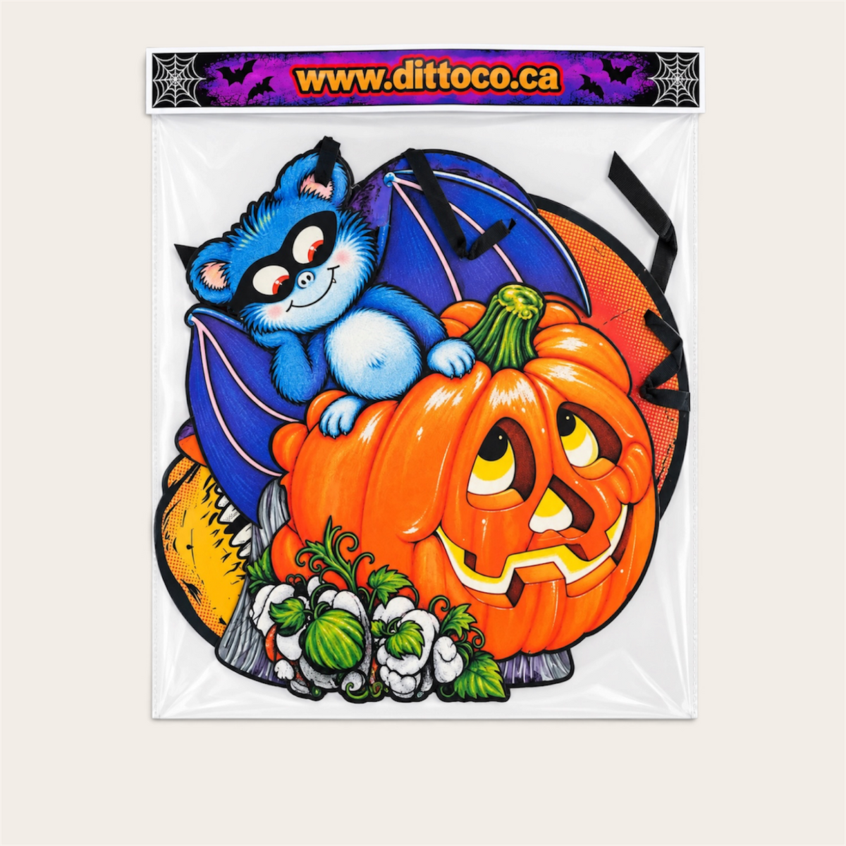 Retro Throwback Halloween Die-Cut Laminated Wall Decor