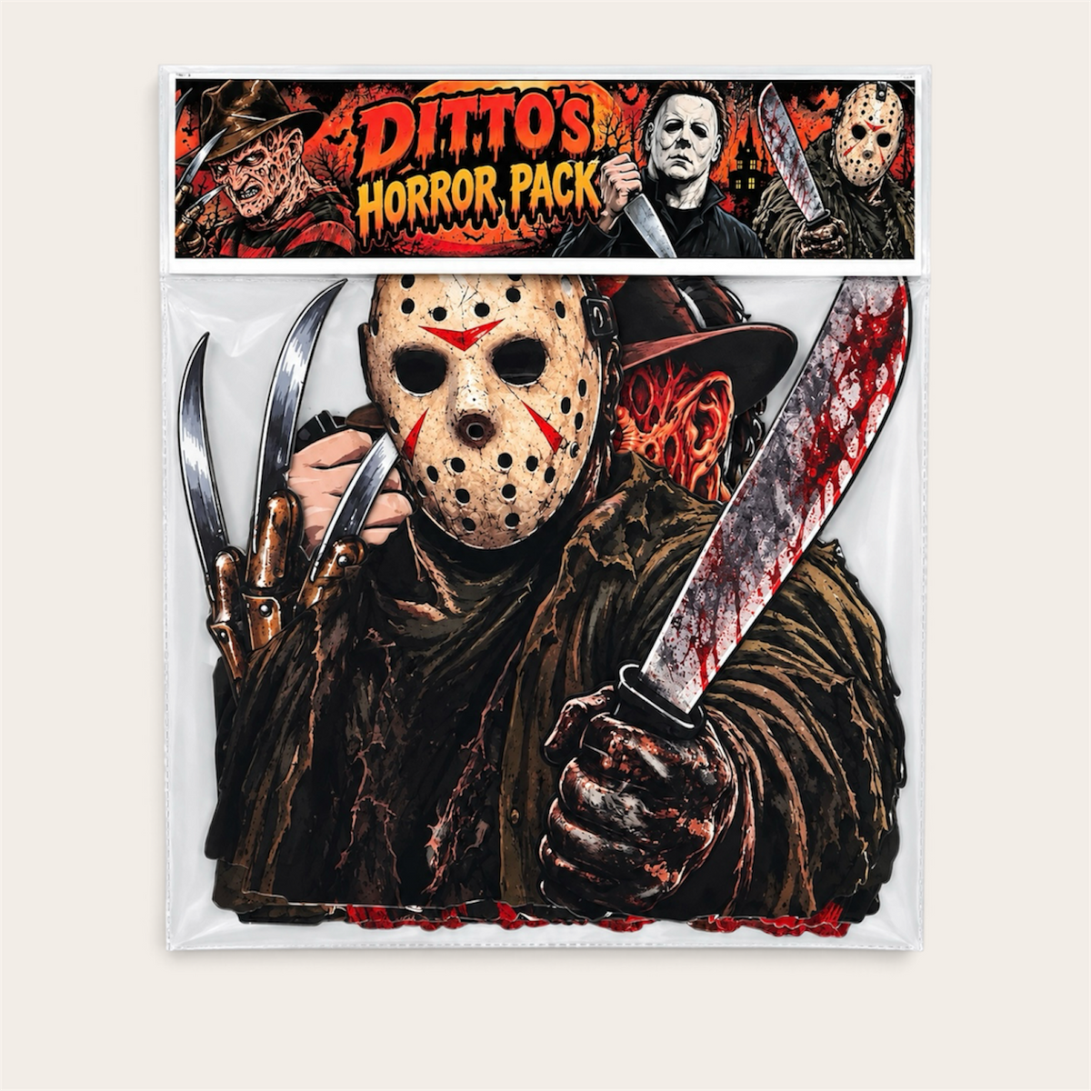 Retro Throwback Halloween Die-Cut Laminated Wall Decor