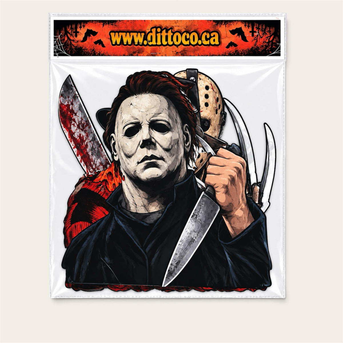 Retro Throwback Halloween Die-Cut Laminated Wall Decor