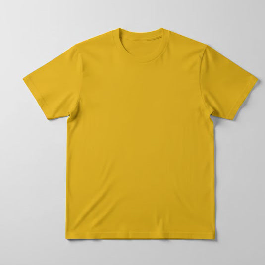Custom yellow gold unisex T-shirt flat lay — personalized T-shirt printing Toronto, Ditto