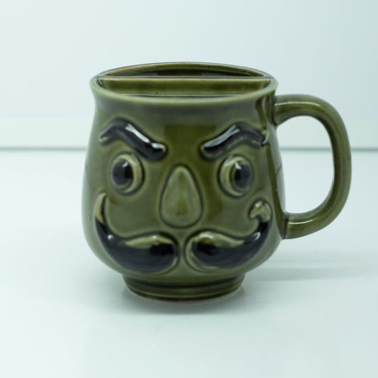 Moustache Face Mug With No Spill Lip